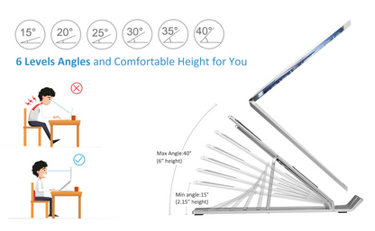 Portable Metal Aluminum, Foldable Laptop & Tablet Stand